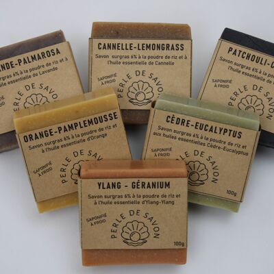 Box of 6 soaps with essential oils