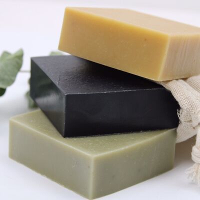 Customizable box of 3 solid soaps