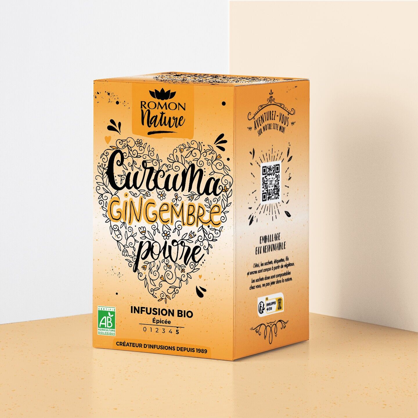 Infuso di curcuma, zenzero e pepe biologico*