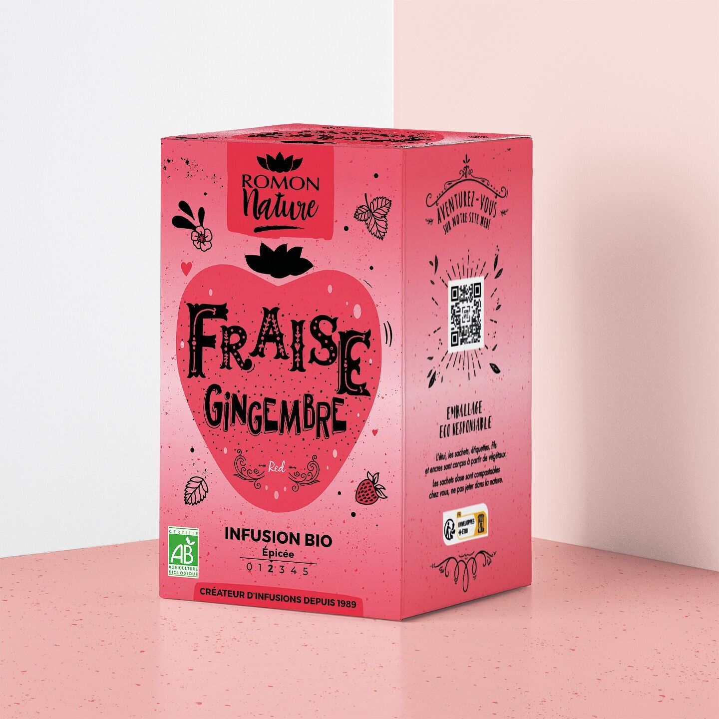 Infusión orgánica de fresa y jengibre*