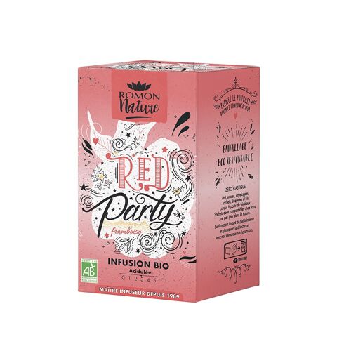 Infusion Red Party bio - Framboise, Hibiscus, Cynorrhodon - 16 sachets