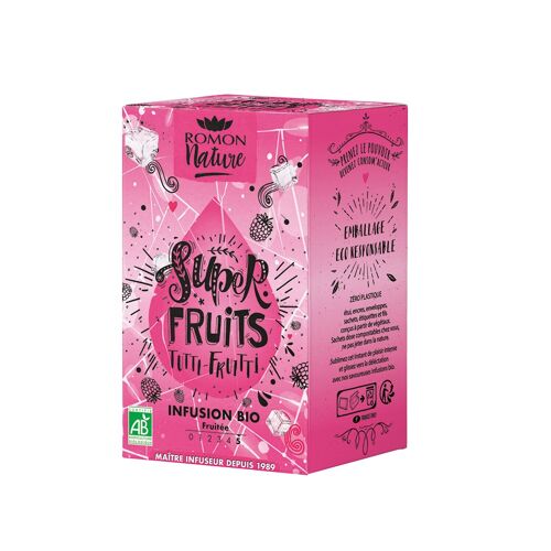 Infusion Super fruits bio - Pomme, Hibiscus, Framboise - 16 sachets