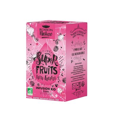 Infusión de súper frutas orgánica - manzana, hibisco, frambuesa - 16 sobres