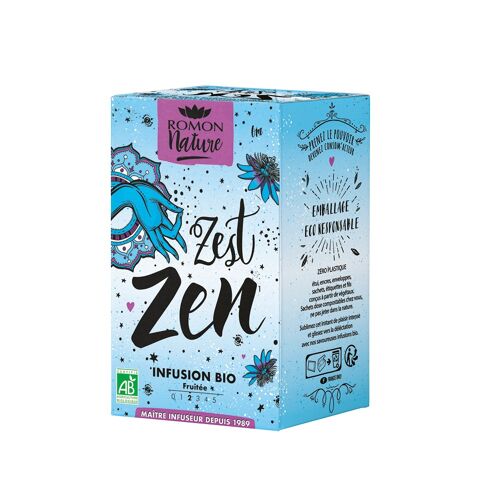 Infusion Zest Zen bio - Mélisse, Oranger, Camomille - 16 sachets