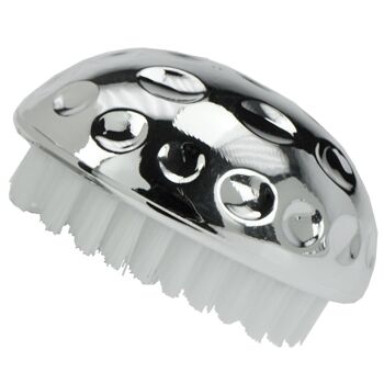 Brosse à ongles en plastique, couleur chrome, 6 x 4,5 cm 2