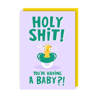 Holy Shit Funny New Baby Card Pack of 6