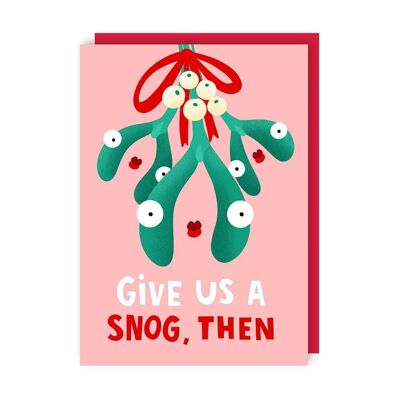 Snog Funny Christmas Card Confezione da 6