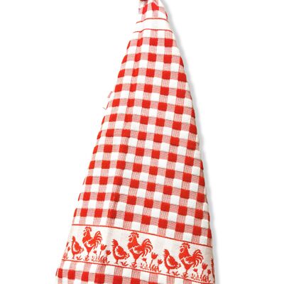 Kitchen towel "CHICKEN-PARADE", red
