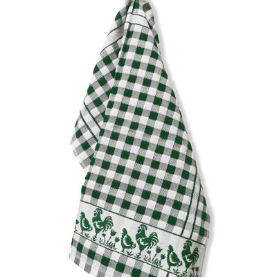 Kitchen towel "CHICKEN-PARADE", green