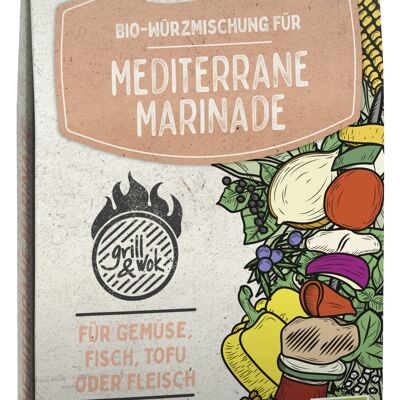 Mélange d'assaisonnements BIO Beltane Grill & Wok pour marinade méditerranéenne 10 plateaux
