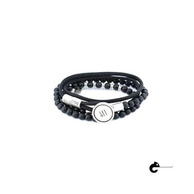 Men's Bracelet | Button - matte onix + black extension