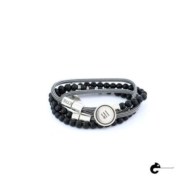 Men's Bracelet | Button - matte onix + black&white extension