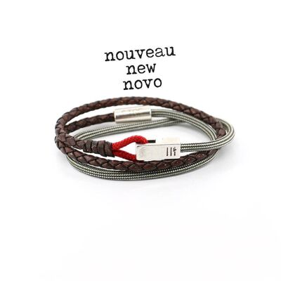 Men's Bracelet | Gaya - triple red b&w