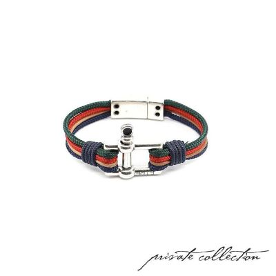Men's Bracelet | Le Rectangle - Bleu, Rouge&Vert