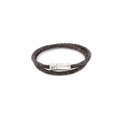 Men's Bracelet | Linea duo - vintage leather dark brown