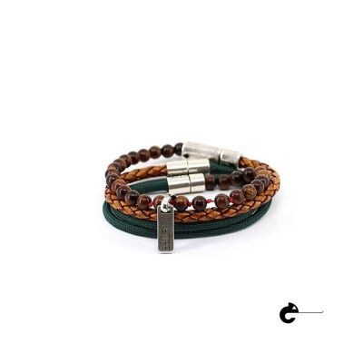 Men's Bracelet | Linea fusion -  wood&honey lea