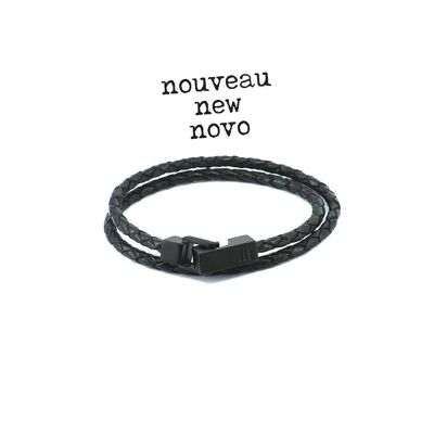 Men's Bracelet | MiraGaya - notte black leather