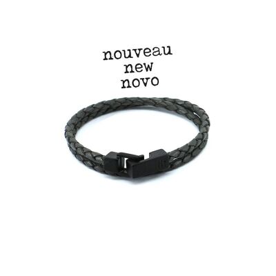 Men's Bracelet | MiraGaya - notte dark grey leather