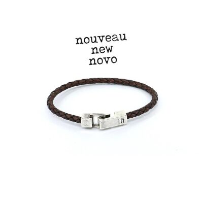 Men's Bracelet | MiraGaya - one vintage leather dark brown