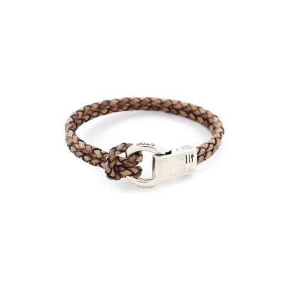 Men's Bracelet | Ribeira Silver  - vintage leather rose grey