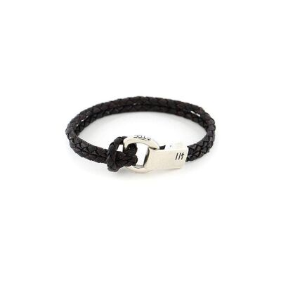 Men's Bracelet | Ribeira Silver  -vintage leather dark brown