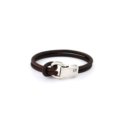 Men's Bracelet | Ribeira Silver - leather dark brown