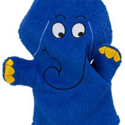 Washcloth, play wash mitt blue elephant