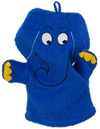 Gant de toilette, gant de toilette pour jouer éléphant bleu 1