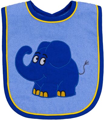 Bavoir éléphant bleu, bleu 1