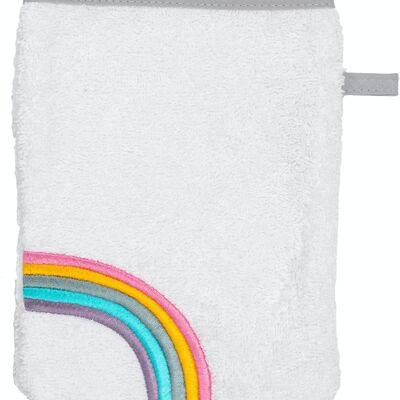 Manopla de lavado para niños, arcoiris