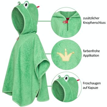 Poncho de bain bébé grenouille, vert 2