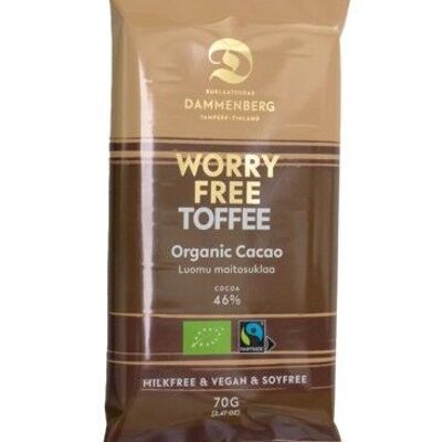 Worry free Organic, fairtrade caramel chocolate bar 46% 12x70g