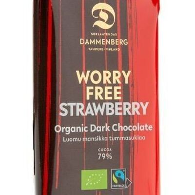 Worry-free Organic, fairtrade strawberry dark chocolate buttons 79% 10x70g