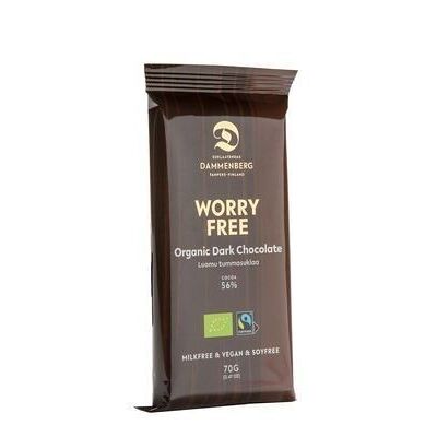 Worry-free Organic, fairtrade dark chocolate bar 56% 12x70g