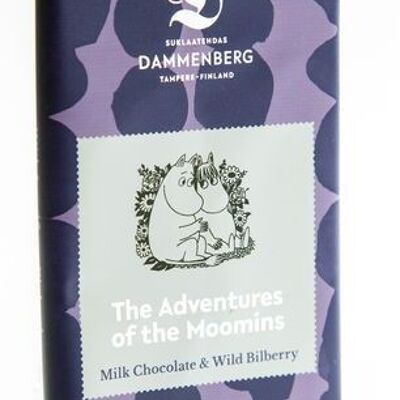 Moomin blueberry milk chocolate bar 43 % soy-free 10x70g