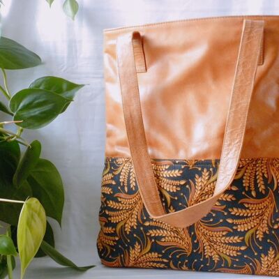 BaliBatiks -Sac Shopper - Sac Cuir - Bali - Batik - Marron (100.012)