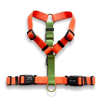 Harnais outdoor - réglable 5 positions - orange/vert