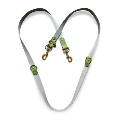 Outdoor leash - 3-way adjustable - grey/green