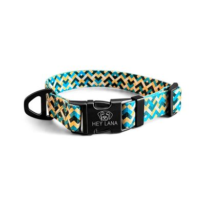 Collier pour chien - Jaune/Bleu -