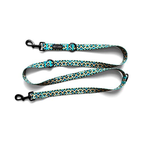 Leash - 3-way adjustable - yellow/blue