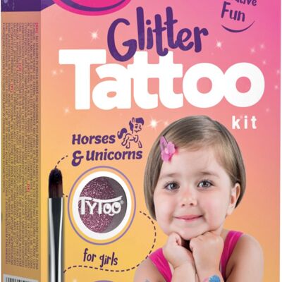 TyToo Kit de tatuaje con purpurina de caballos y unicornios