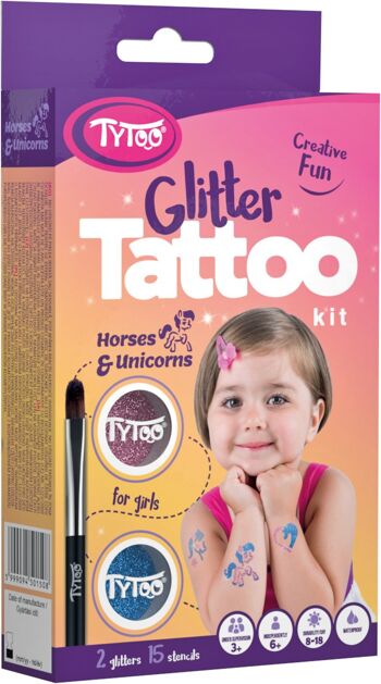 TyToo Chevaux & Licornes Glitter kit de tatouage 1