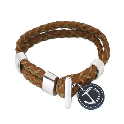 Seajure Nautical Braided Leather Corfu Bracelet Brown