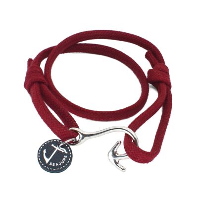 Bracelet Réunion Corde Nautique Seajure Rouge