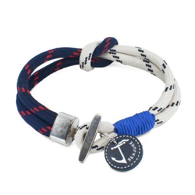 Seajure Nautical Rope Bali Bracelet Bleu Marine et Crème