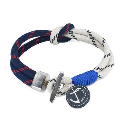 Pulsera Seajure Cuerda Náutica Bali Azul Marino y Crema