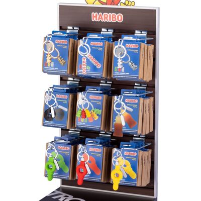 Expositor de mostrador para presentar artículos con licencia HARIBO | DISPLAY LLAVERO HARIBO