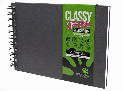 Compra Artgecko Classy Sketchbook A5 Orizzontale - 80 pagine (40 fogli)  Cartuccia di carta bianca da 150 g/mq all'ingrosso
