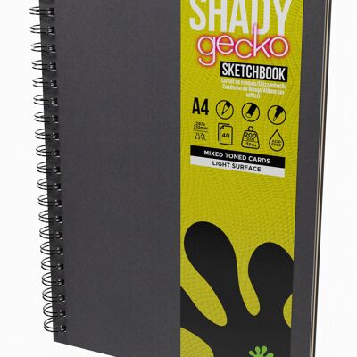 Artgecko Shady Sketchbook A4 Portrait - 80 Pages (40 Sheets) Of Mixed Toned Paper Stock