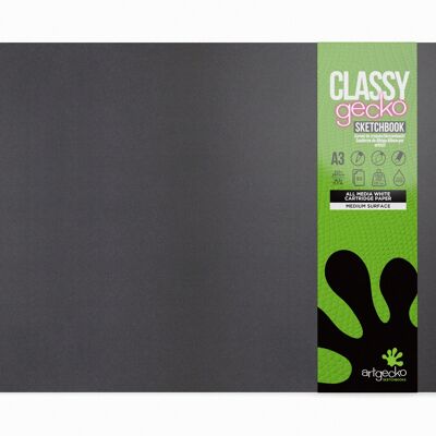 Artgecko Classy Sketchbook (Casebound) A3 Landscape - 92 Pages (46 Sheets) 150gsm White Cartridge Paper